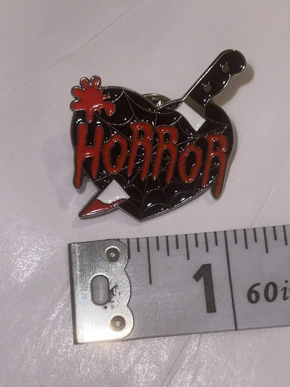 I Love Horror Heart Halloween Horror Pin Brooch